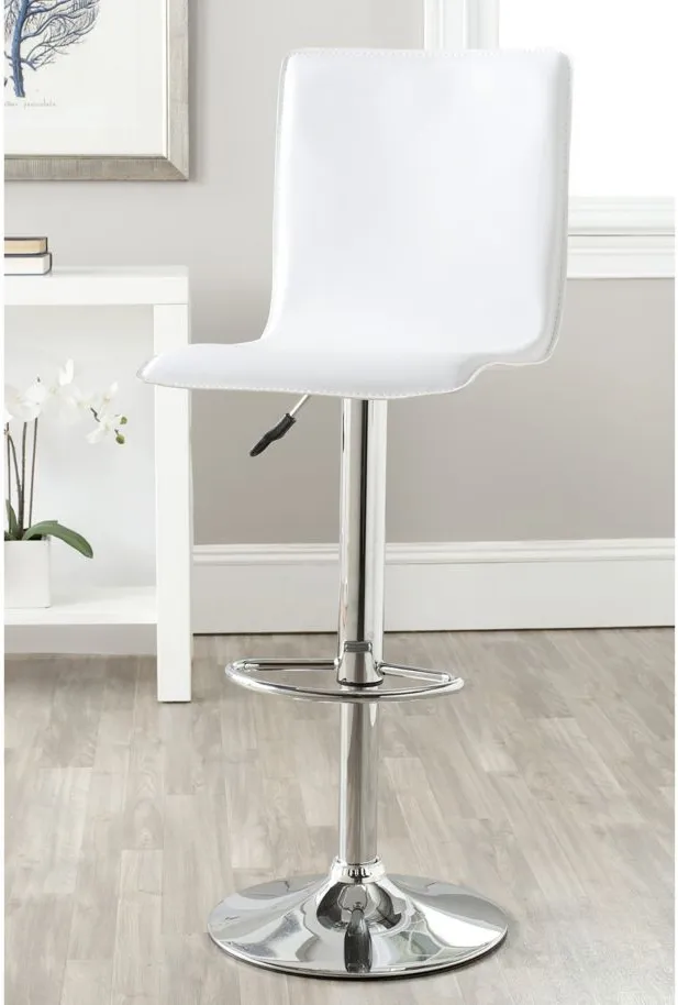 Tillman Swivel Bar Stool in White by Safavieh