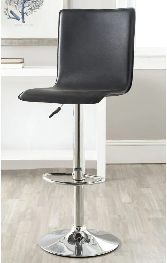 Tillman Swivel Bar Stool in Black by Safavieh