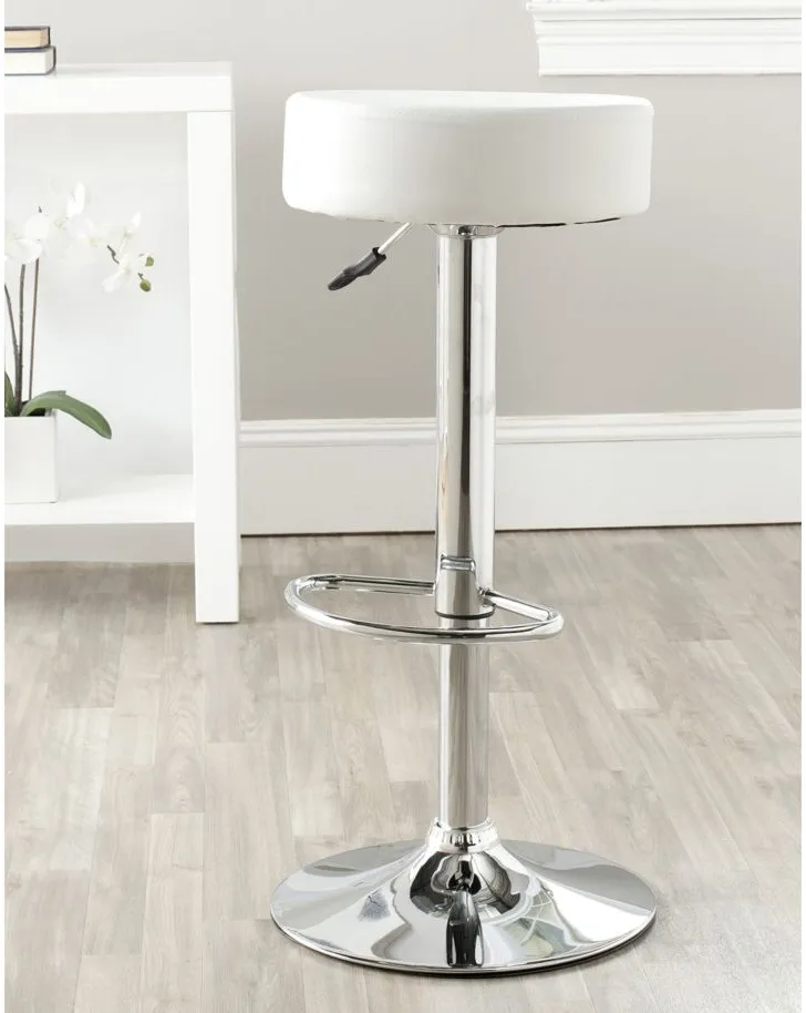 Jon Swivel Bar Stool in White by Safavieh