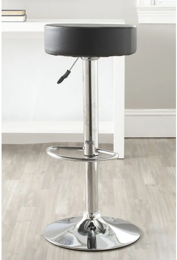 Jon Swivel Bar Stool in Black by Safavieh