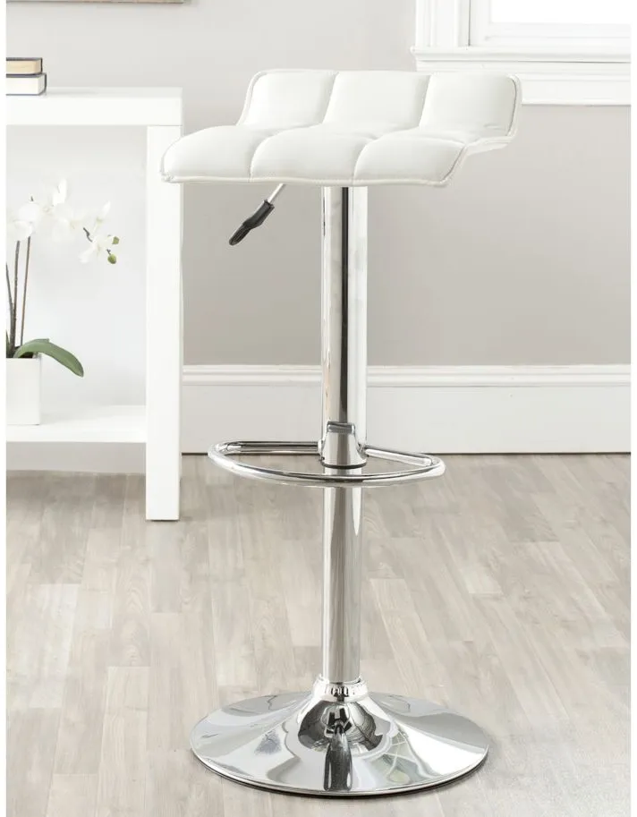 Una Swivel Bar Stool in White by Safavieh