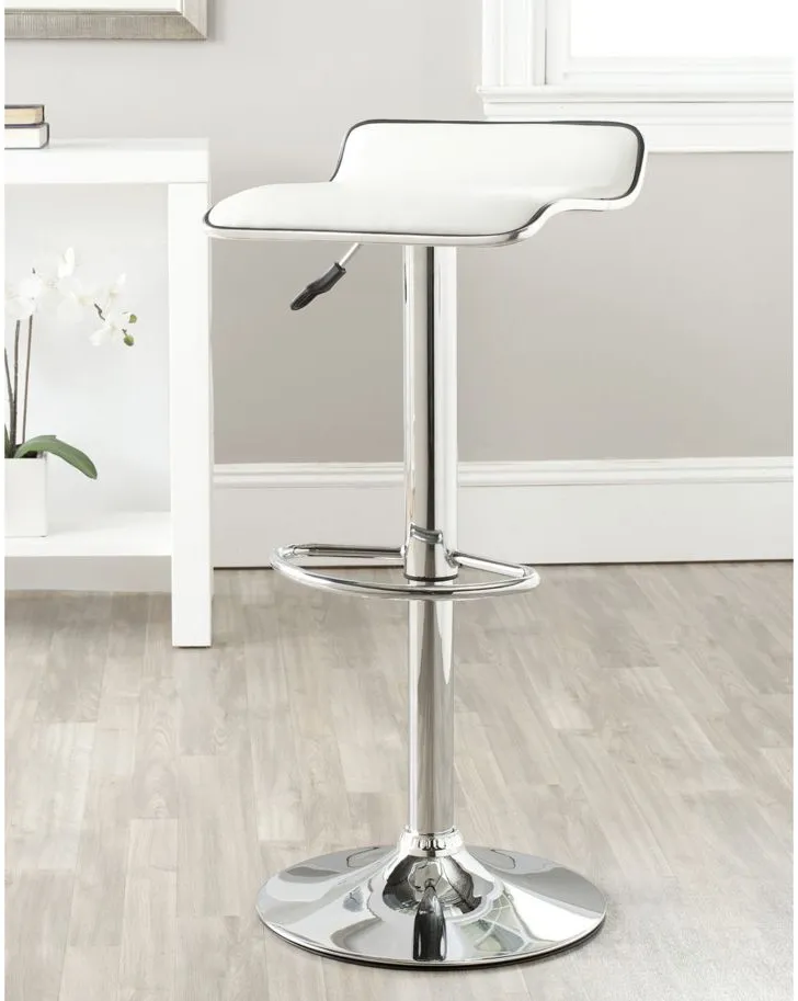 Jola Swivel Bar Stool in White by Safavieh