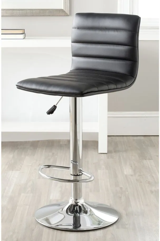 Wateree Swivel Bar Stool in Black by Safavieh