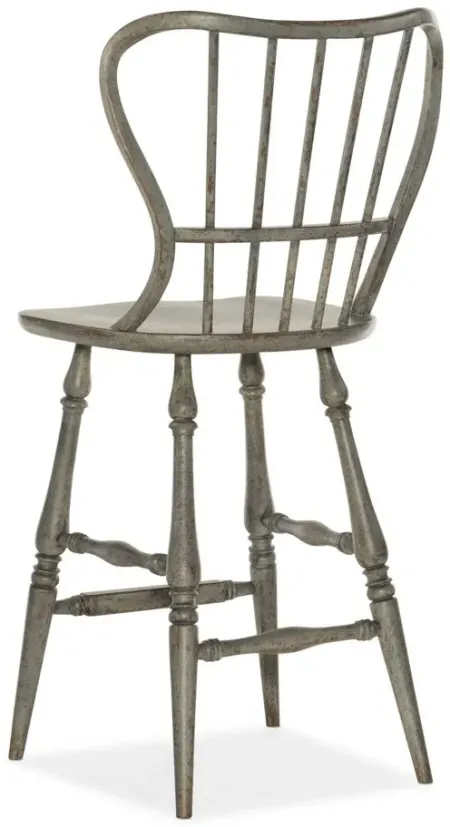 Ciao Bella Spindle Back Bar Stool in Speckled Gray by Hooker Furniture