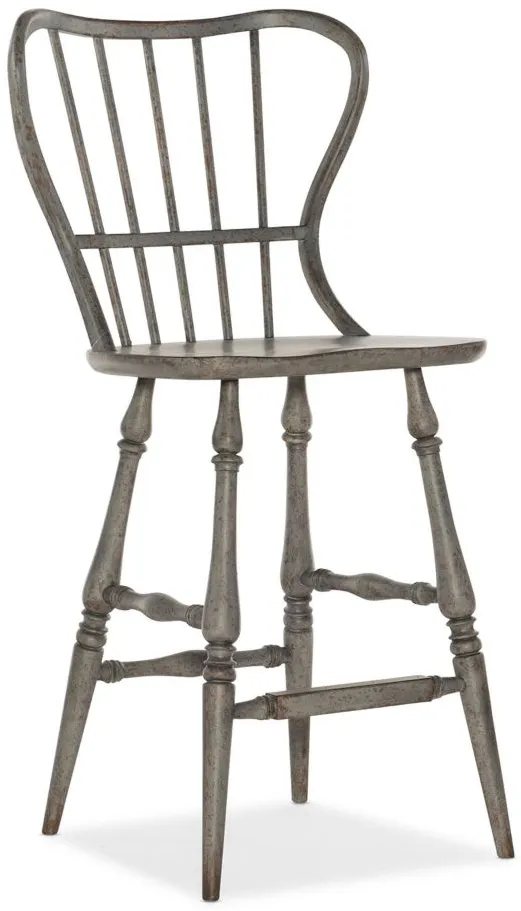 Ciao Bella Spindle Back Bar Stool in Speckled Gray by Hooker Furniture