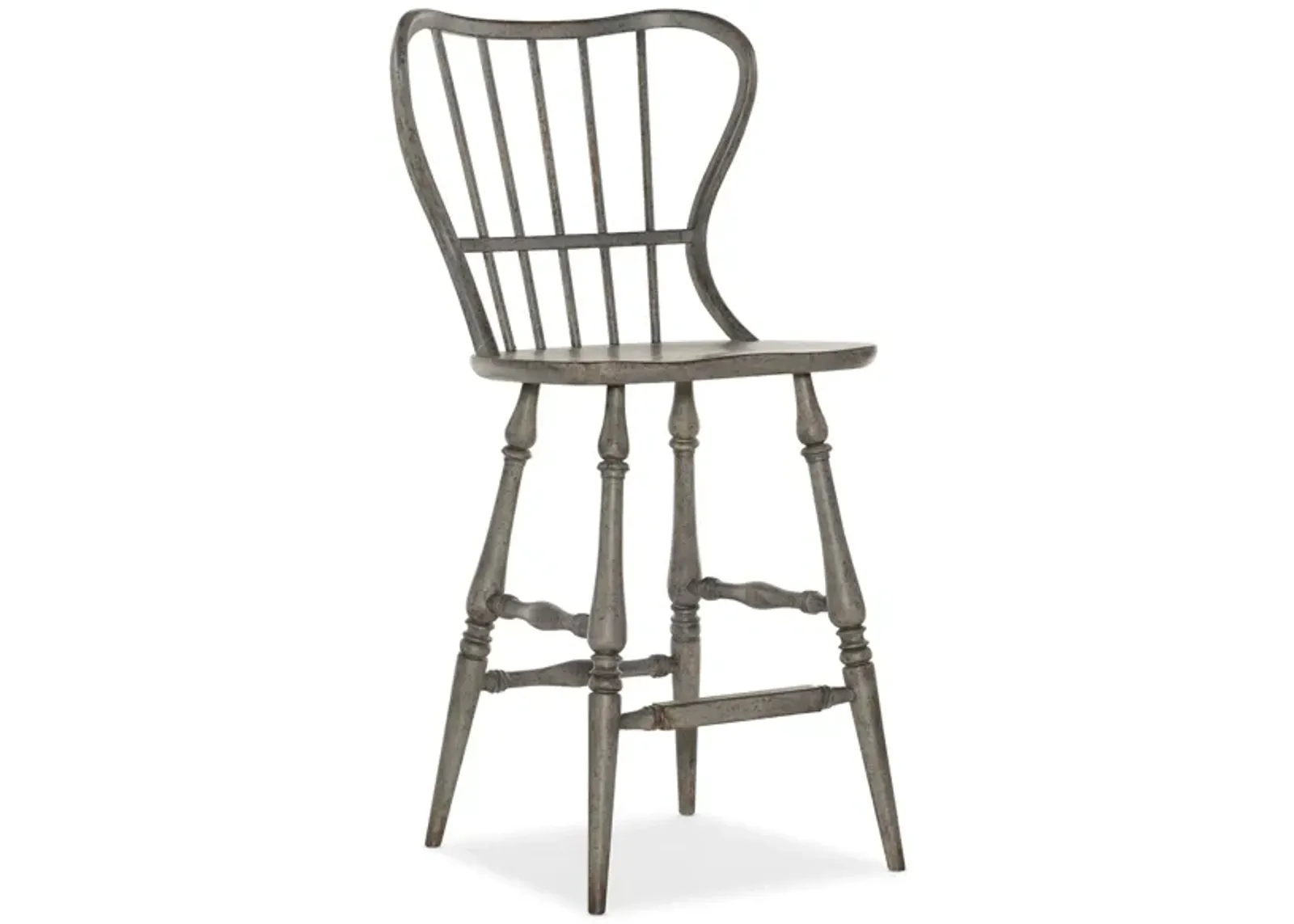 Ciao Bella Spindle Back Bar Stool in Speckled Gray by Hooker Furniture