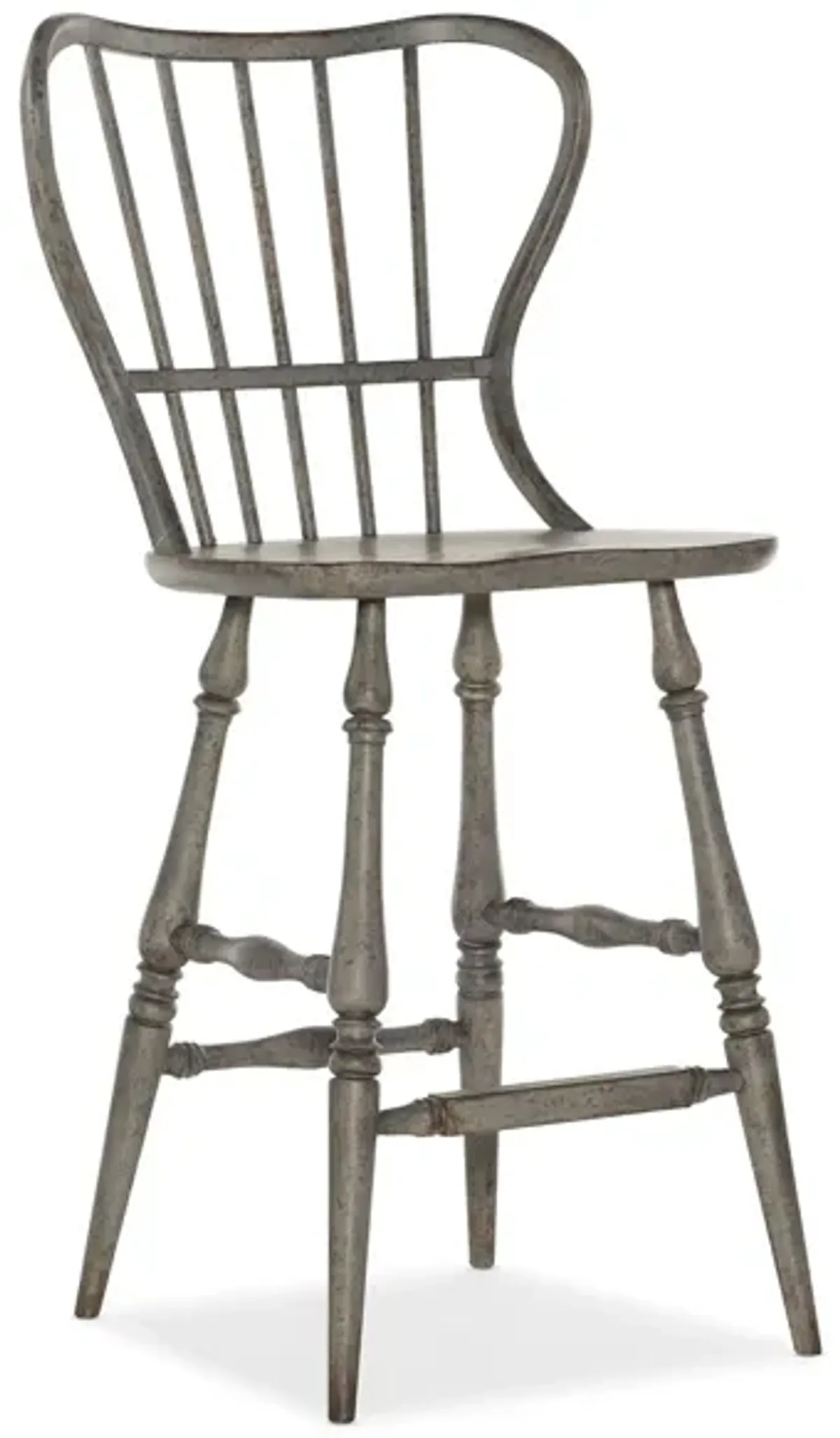 Ciao Bella Spindle Back Bar Stool in Speckled Gray by Hooker Furniture