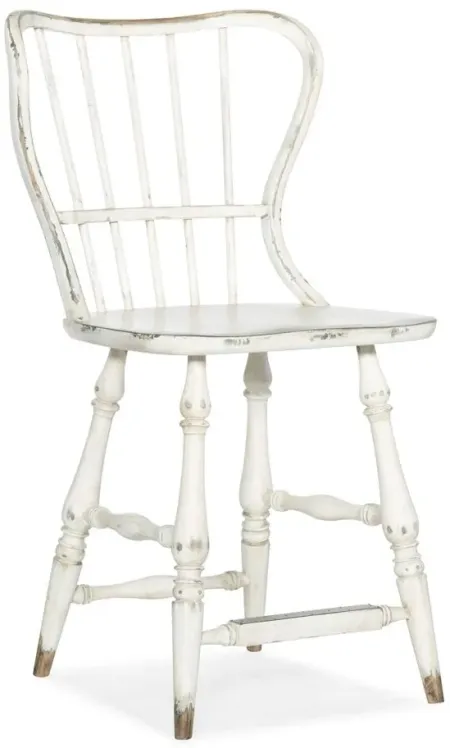 Ciao Bella Spindle Back Counter Stool in Vintage Chalky White by Hooker Furniture
