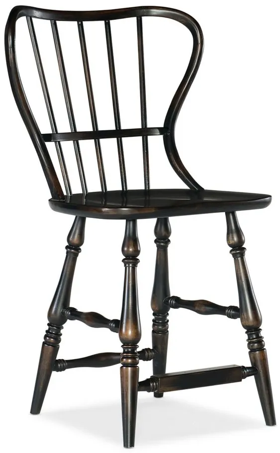 Ciao Bella Spindle Back Counter Stool in Black by Hooker Furniture