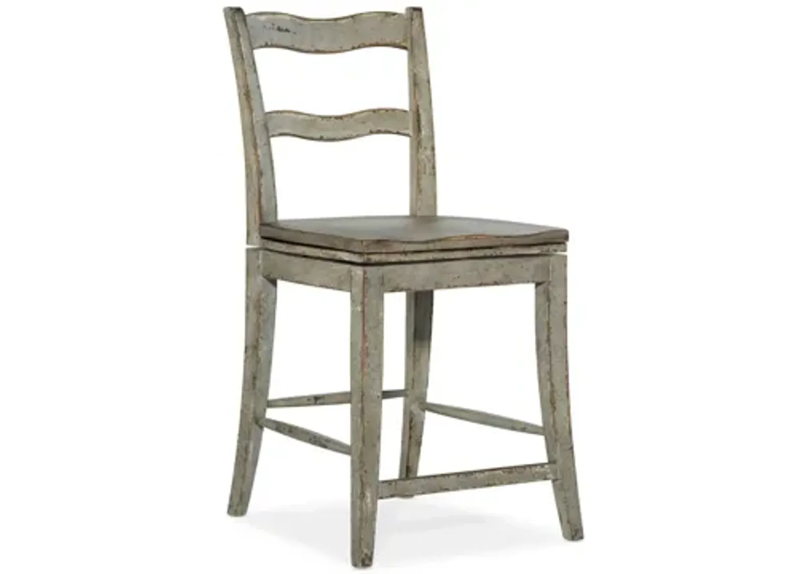 Alfresco La Riva Ladder Back Swivel Counter Stool in Light Gray by Hooker Furniture