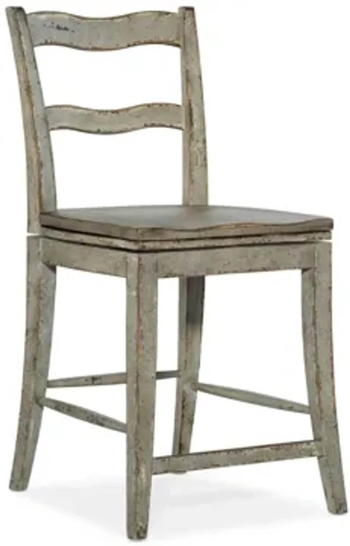 Alfresco La Riva Ladder Back Swivel Counter Stool in Light Gray by Hooker Furniture