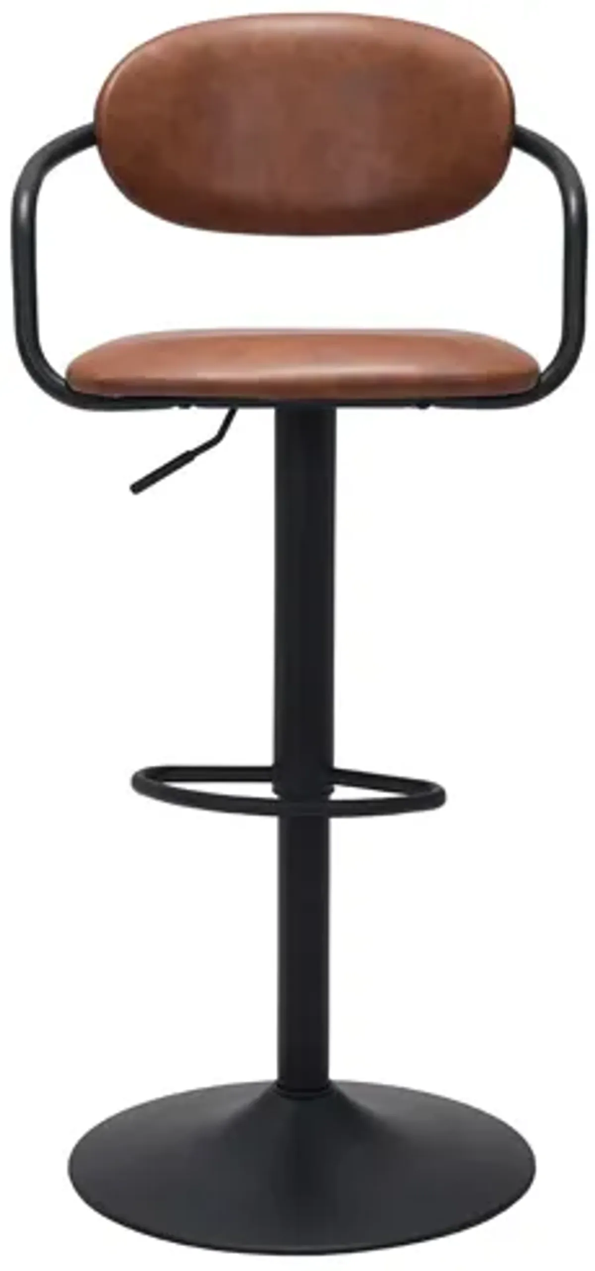 Kirby Bar Stool in Vintage Brown, Black by Zuo Modern