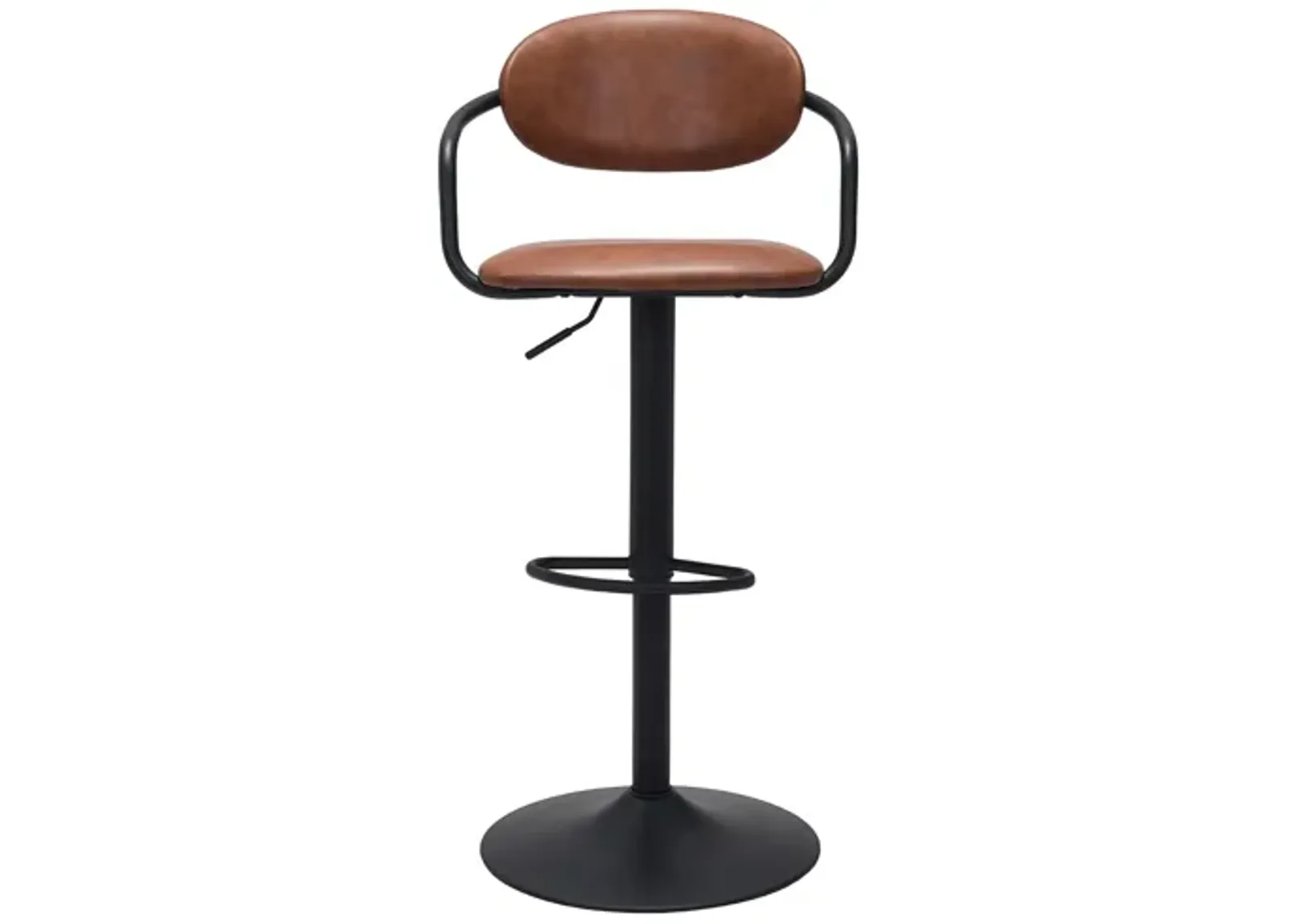 Kirby Bar Stool in Vintage Brown, Black by Zuo Modern