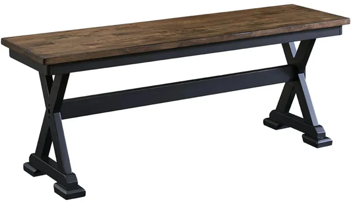 Stone Creek Dining Bench in CHICKORY/BLACK by A-America