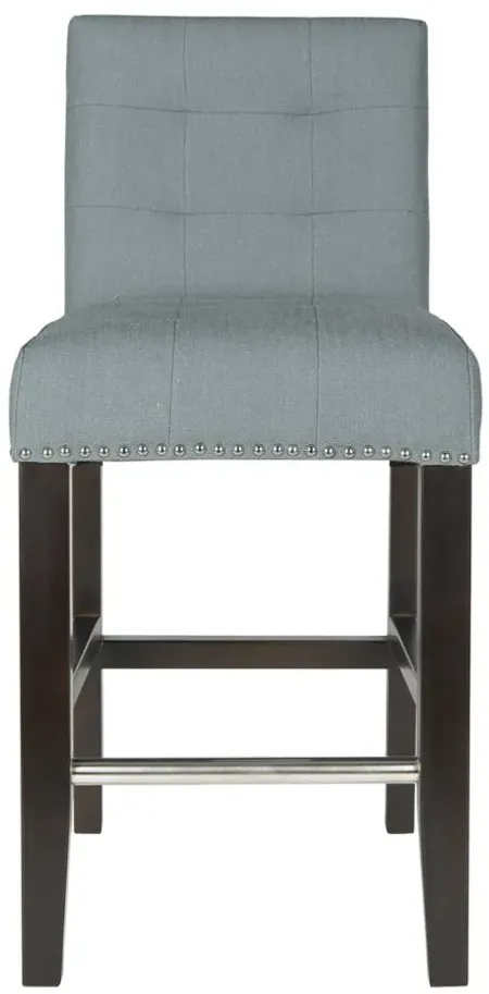 Thompson Linen Counter Stool in Sky Blue by Safavieh