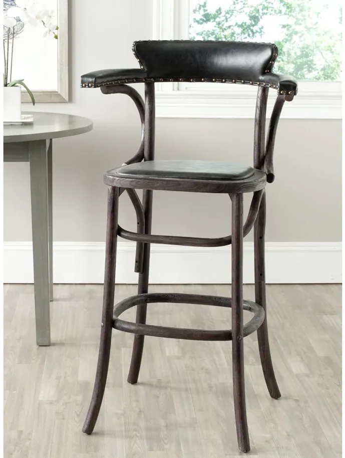 Carolyn Bar Stool in Antique Black by Safavieh