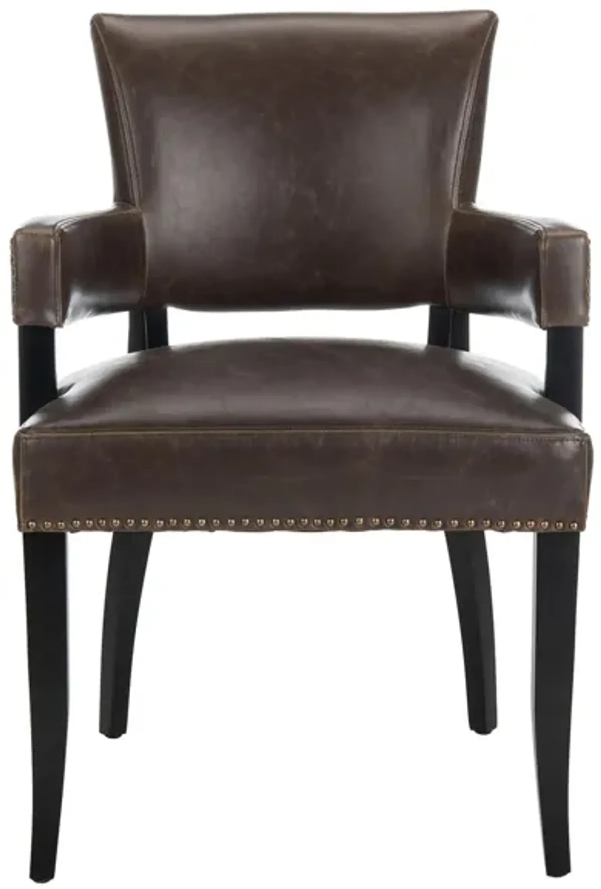 Kerry Dining Arm Chair in Antique Brown by Safavieh