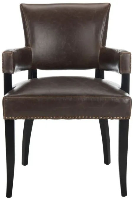 Kerry Dining Arm Chair in Antique Brown by Safavieh