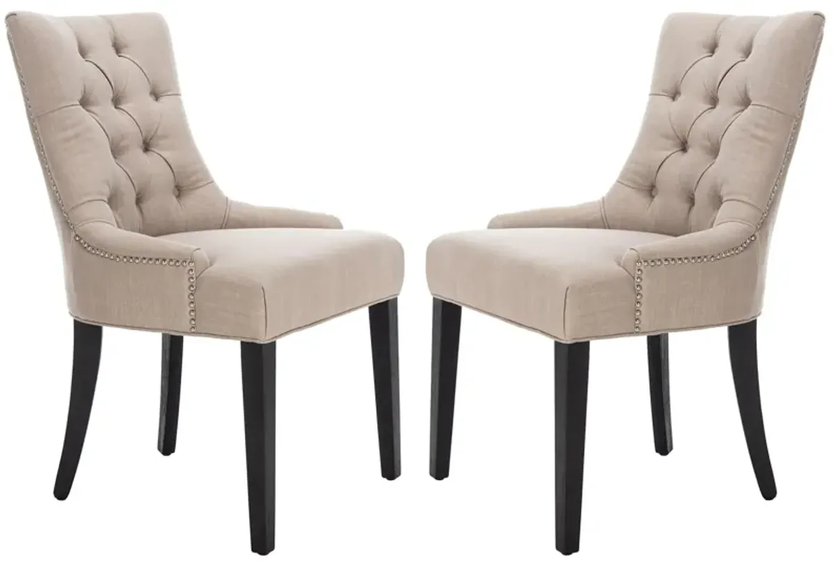 Abby Tufted Dining Chair - Set of 2 in True Taupe by Safavieh