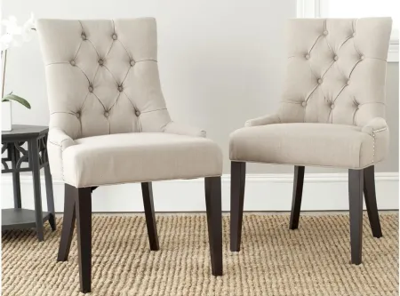 Abby Tufted Dining Chair - Set of 2 in True Taupe by Safavieh