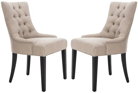 Abby Tufted Dining Chair - Set of 2 in True Taupe by Safavieh