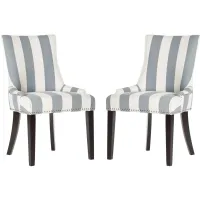 Lester Awning Stripes Dining Chair - Set of 2 in Gray by Safavieh