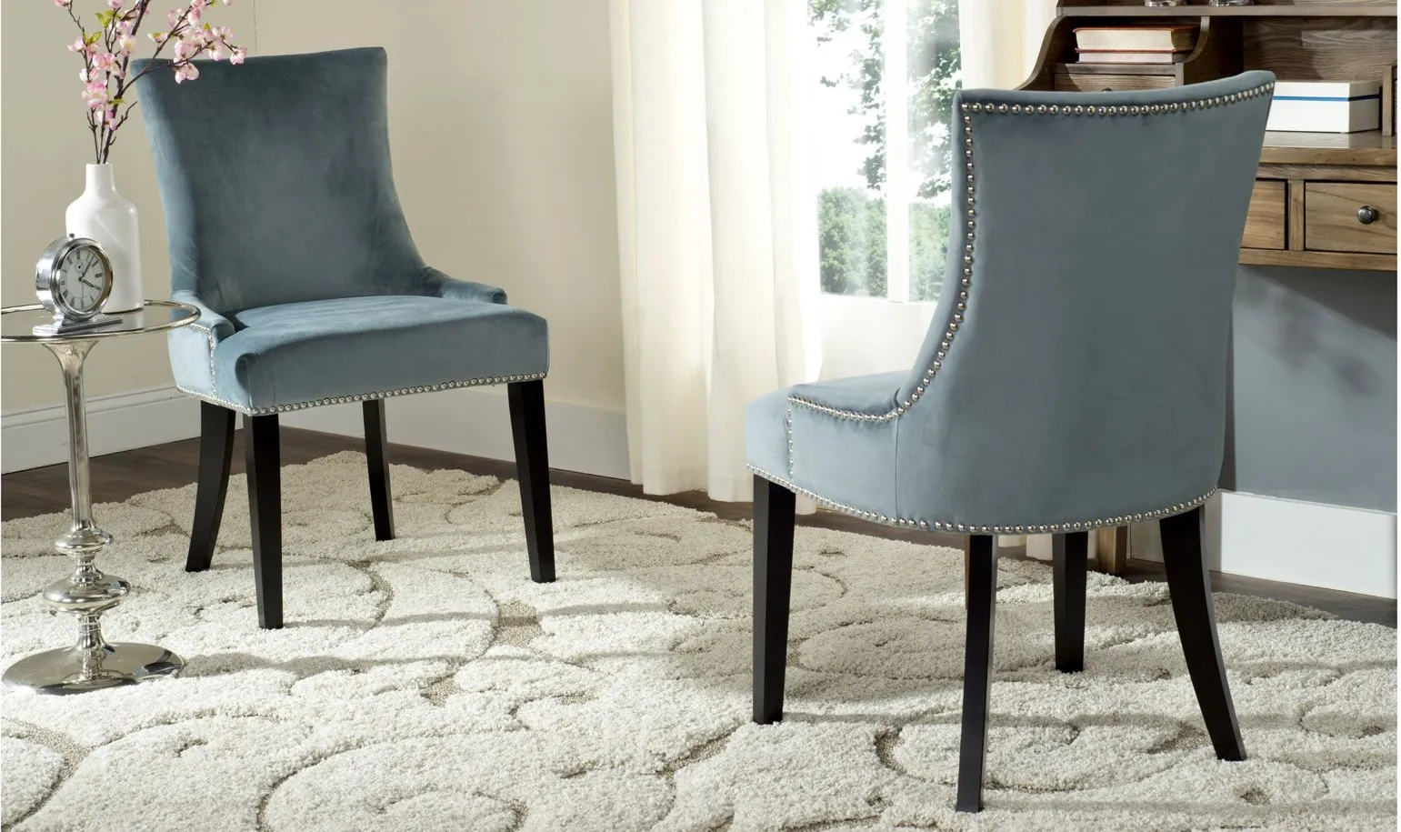 Lester Dining Chair - Set of 2 in Blue by Safavieh