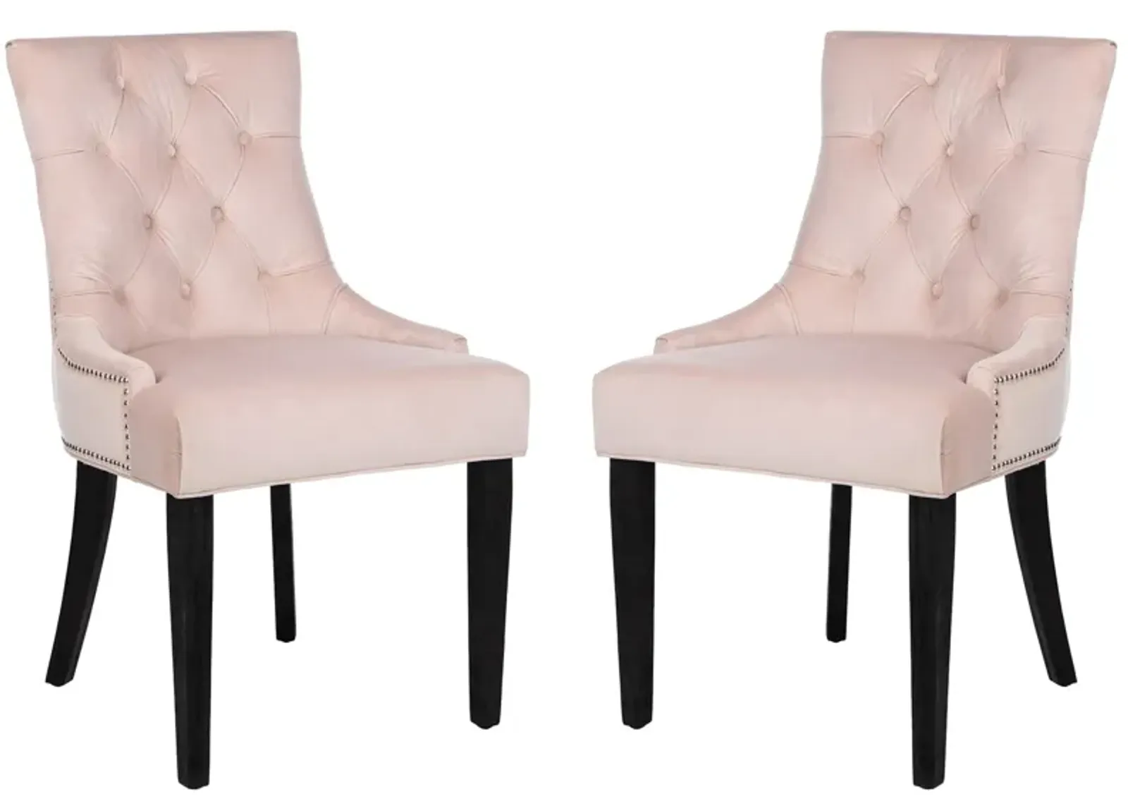 Harlow Tufted Ring Dining Chair - Set of 2 in Blush by Safavieh