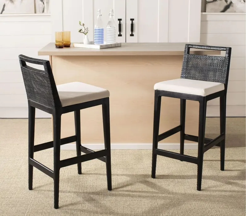 Charles Bar Stool in Black by Safavieh