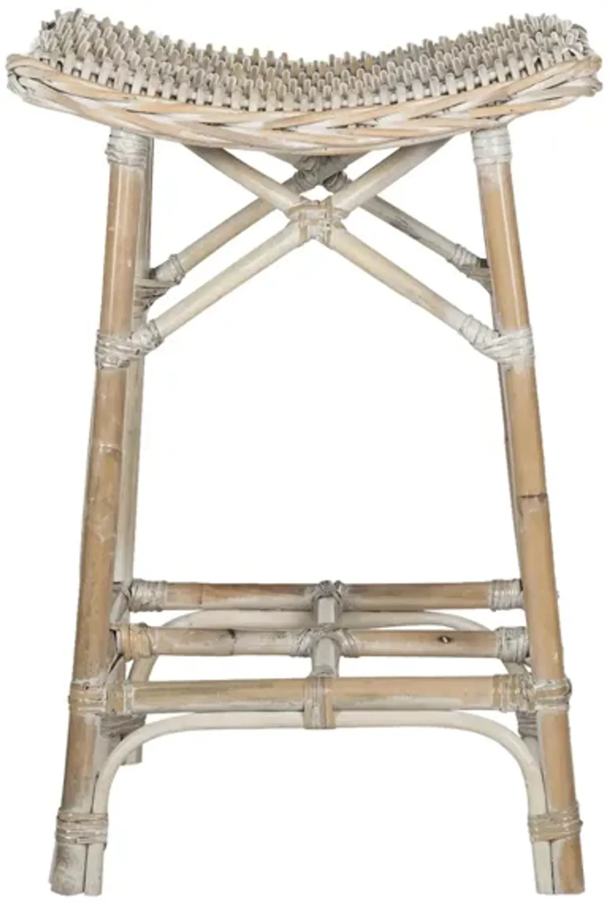 Cagney Wicker Bar Stool in White Washed by Safavieh