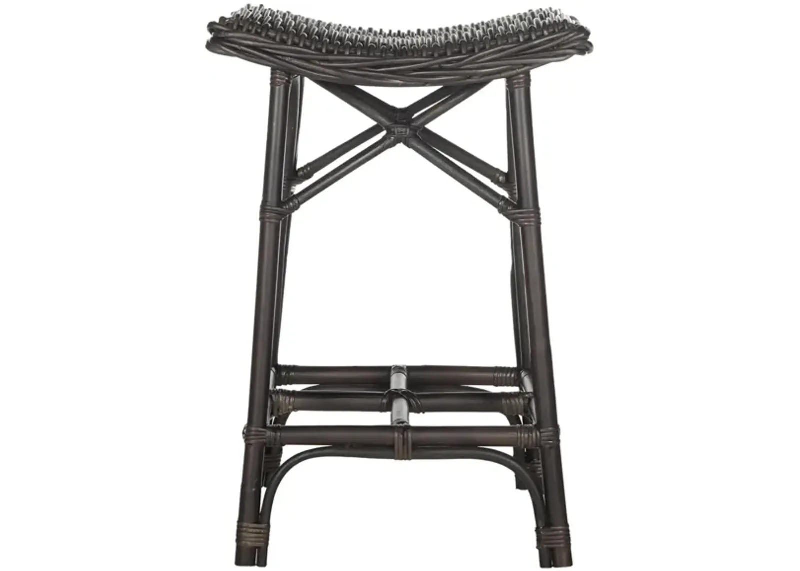 Dante Wicker Bar Stool in Brown by Safavieh