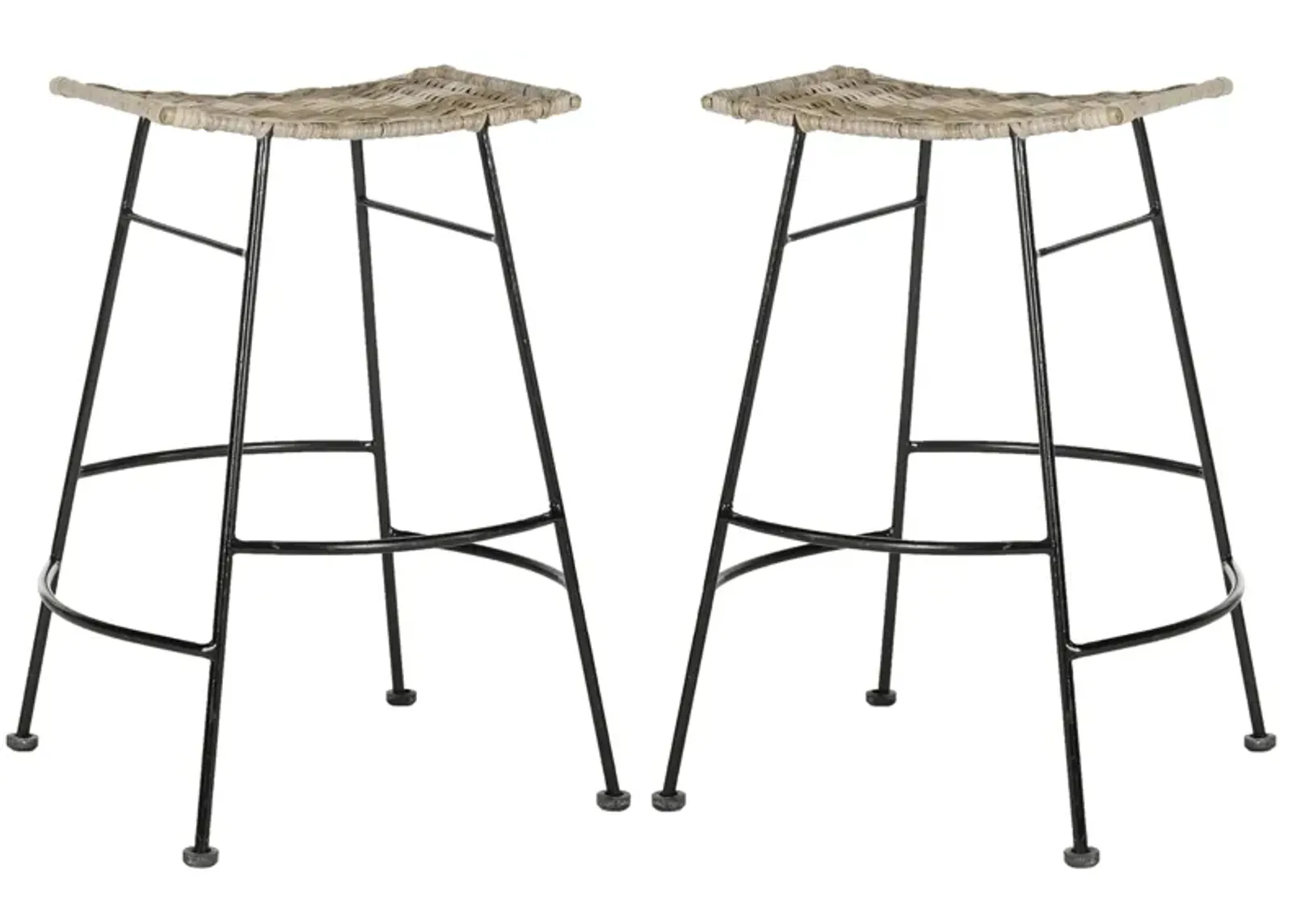 Haley Rattan Seat Counter Stool - Set of 2