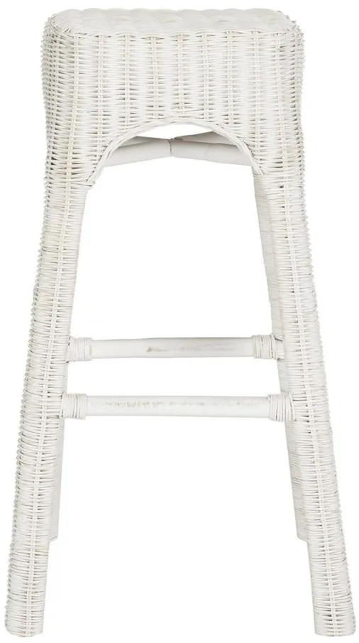 Autumn Wicker Counter Stool in White by Safavieh