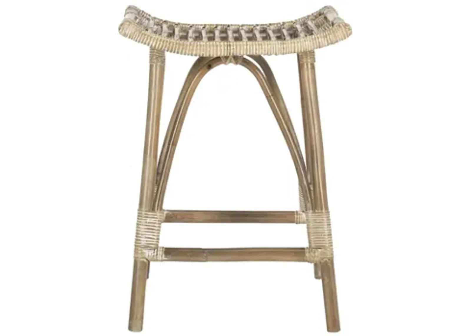 Emery Rattan Counter Stool in White by Safavieh