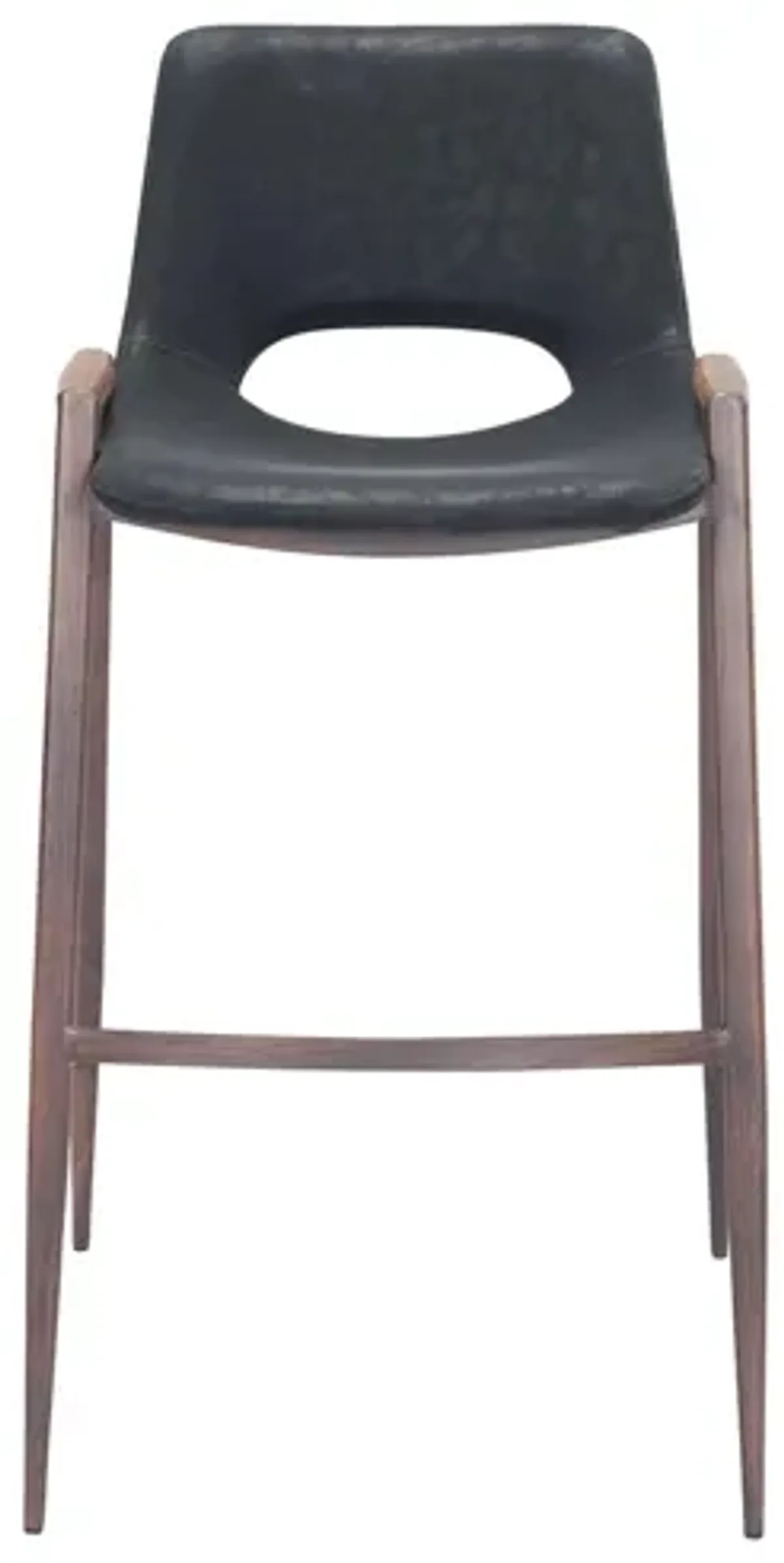 Desi Bar Stool: Set of 2 in Black, Dark Brown by Zuo Modern