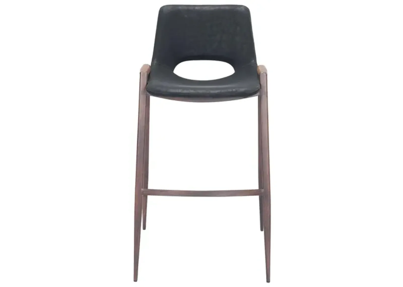 Desi Bar Stool: Set of 2 in Black, Dark Brown by Zuo Modern