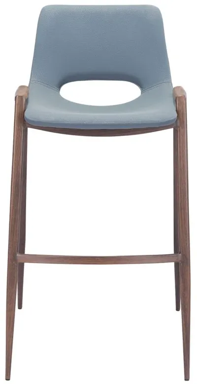 Desi Bar Stool: Set of 2 in Gray, Dark Brown by Zuo Modern