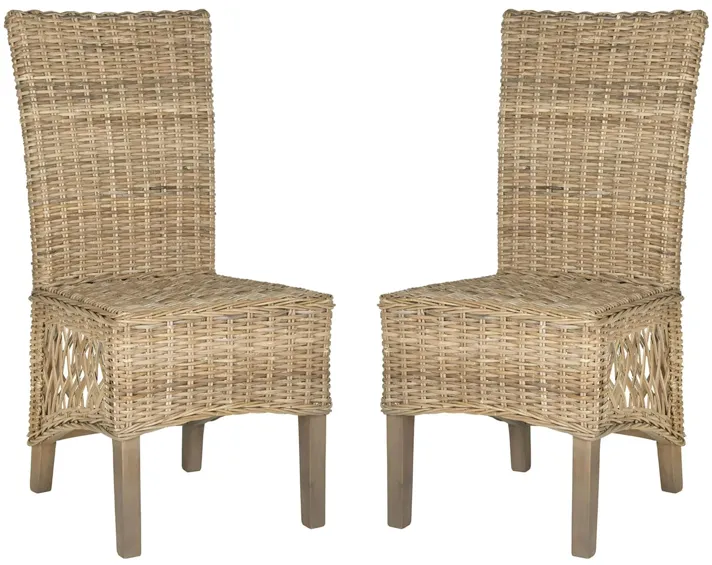 Brit Rattan Dining Chair - Set of 2 in Natural by Safavieh