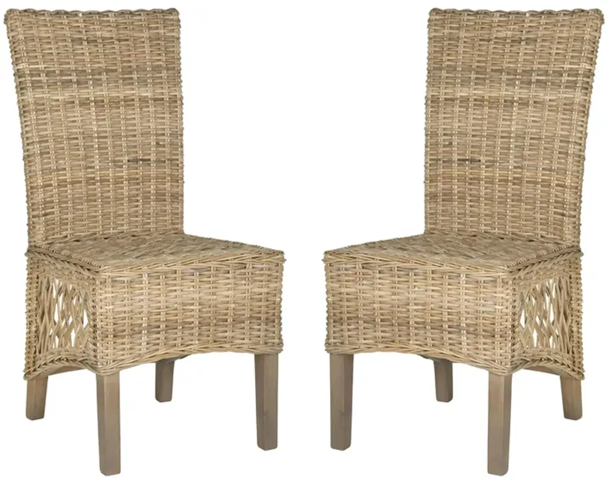 Brit Rattan Dining Chair - Set of 2 in Natural by Safavieh