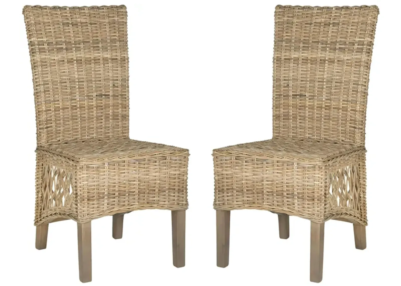 Brit Rattan Dining Chair - Set of 2 in Natural by Safavieh