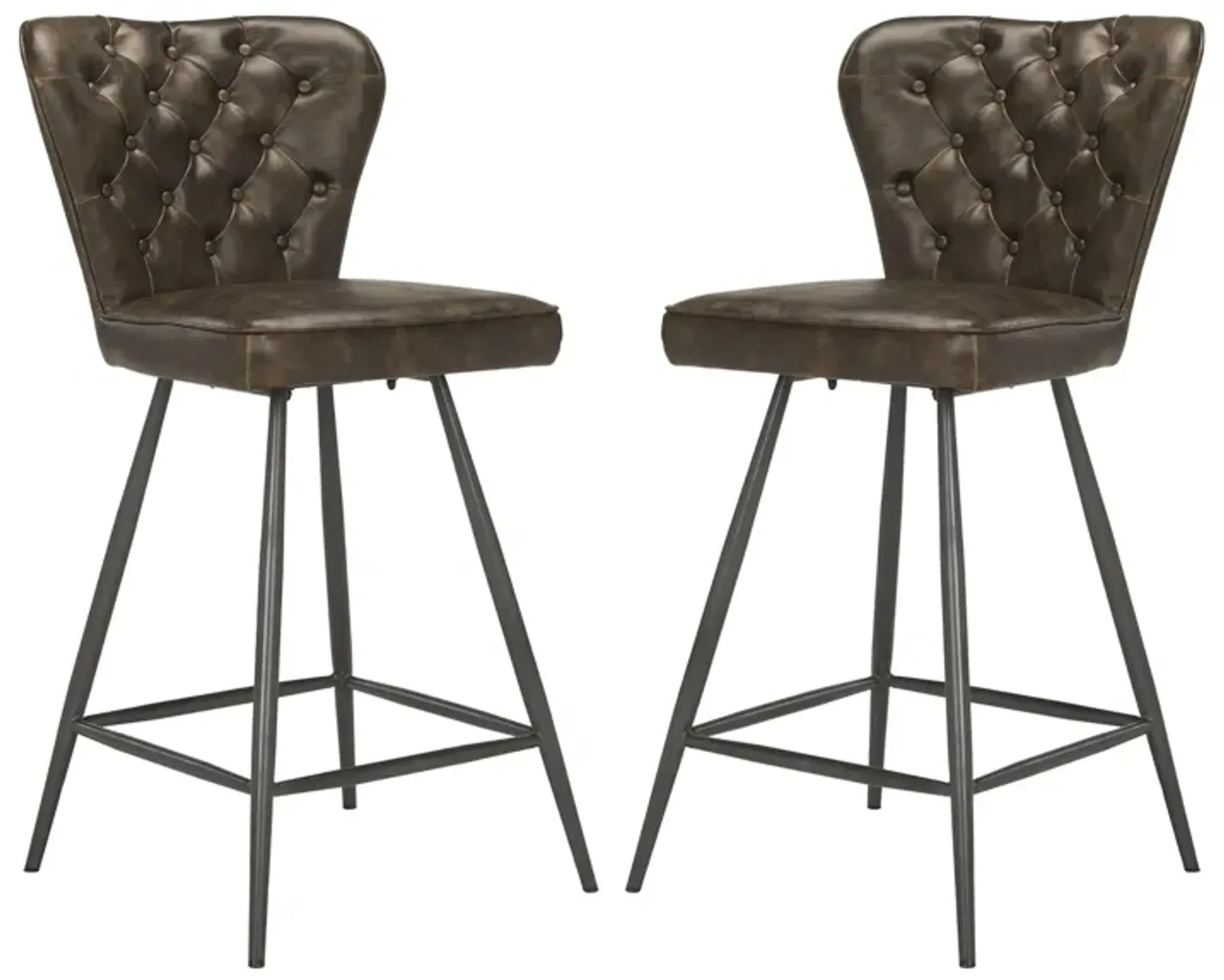 Kingford Tufted Swivel Counter Stool - Set of 2