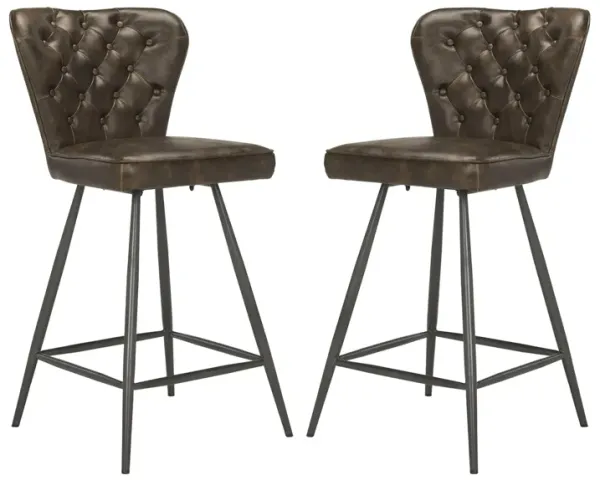 Kingford Tufted Swivel Counter Stool - Set of 2