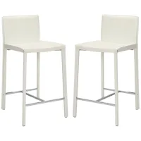 Jason Counter Stool - Set of 2 in White by Safavieh