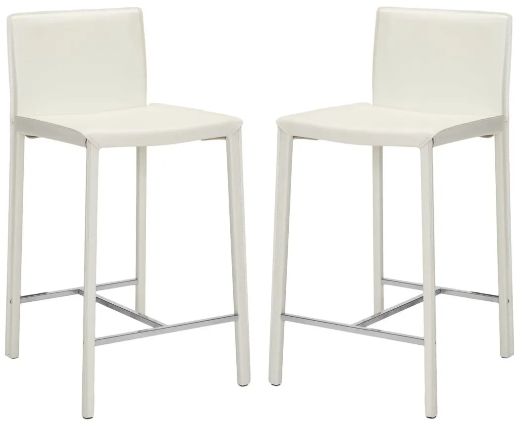 Jason Counter Stool - Set of 2 in White by Safavieh
