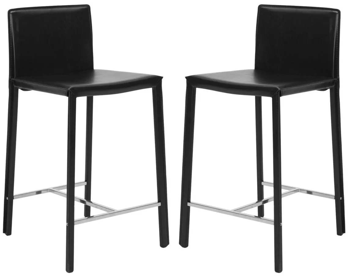 Jason Counter Stool - Set of 2 in Black by Safavieh