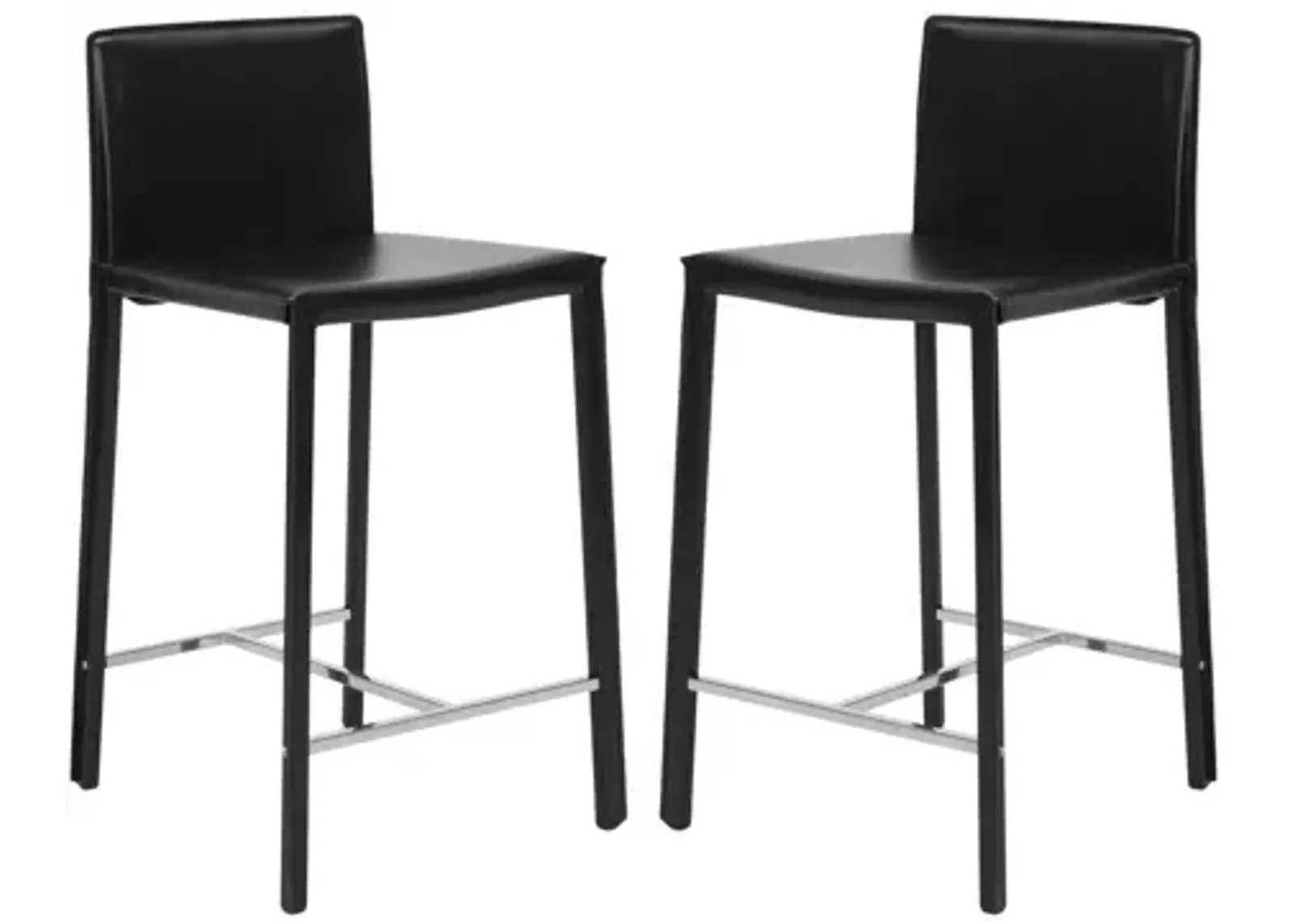 Jason Counter Stool - Set of 2 in Black by Safavieh