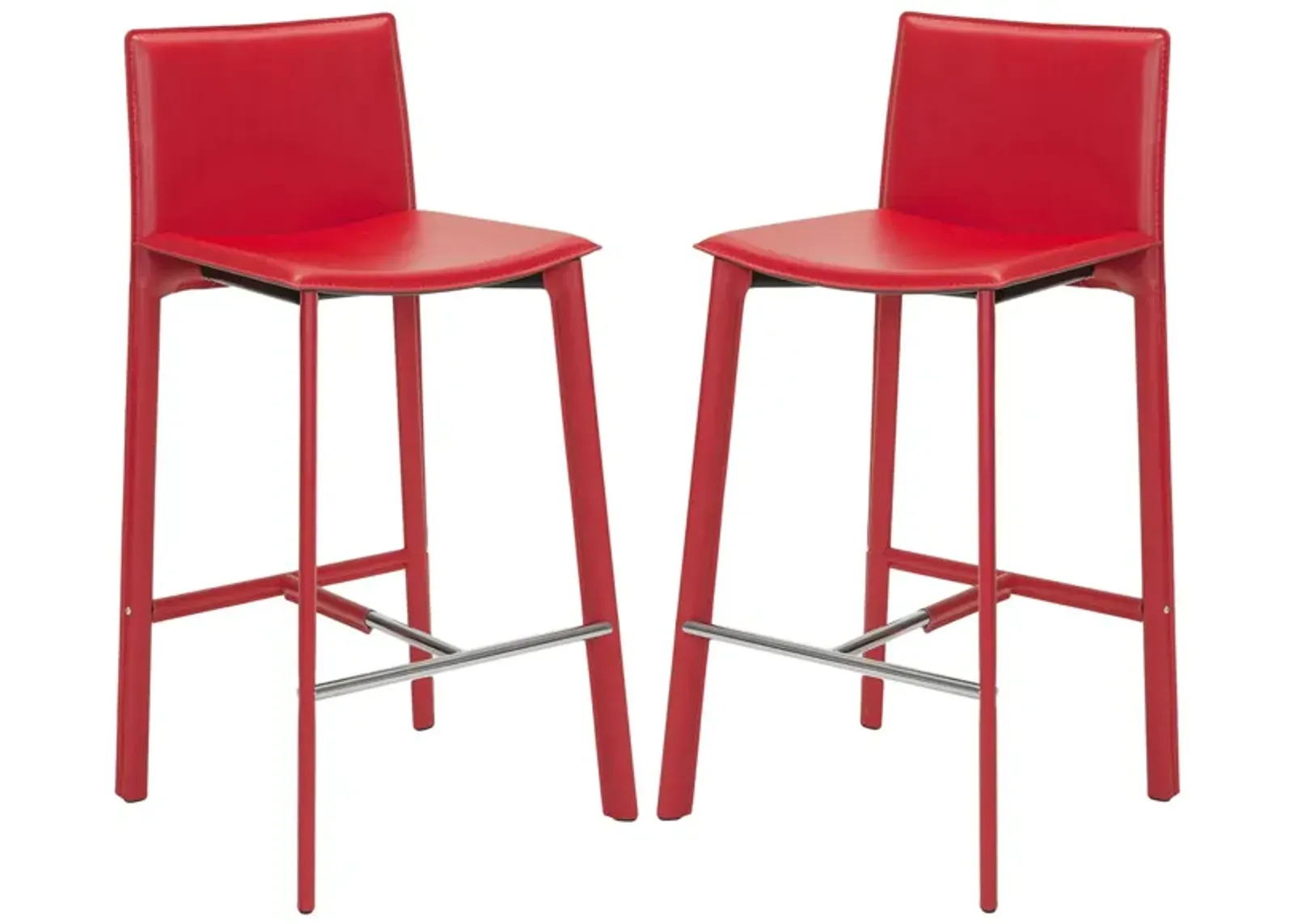 Michelle Bar Stool - Set of 2 in Red by Safavieh