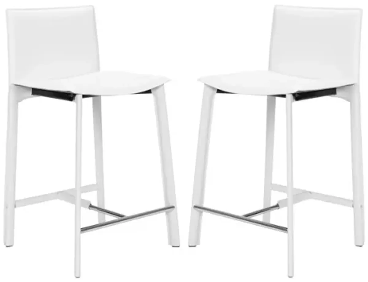 Michelle Counter Stool - Set of 2 in White by Safavieh