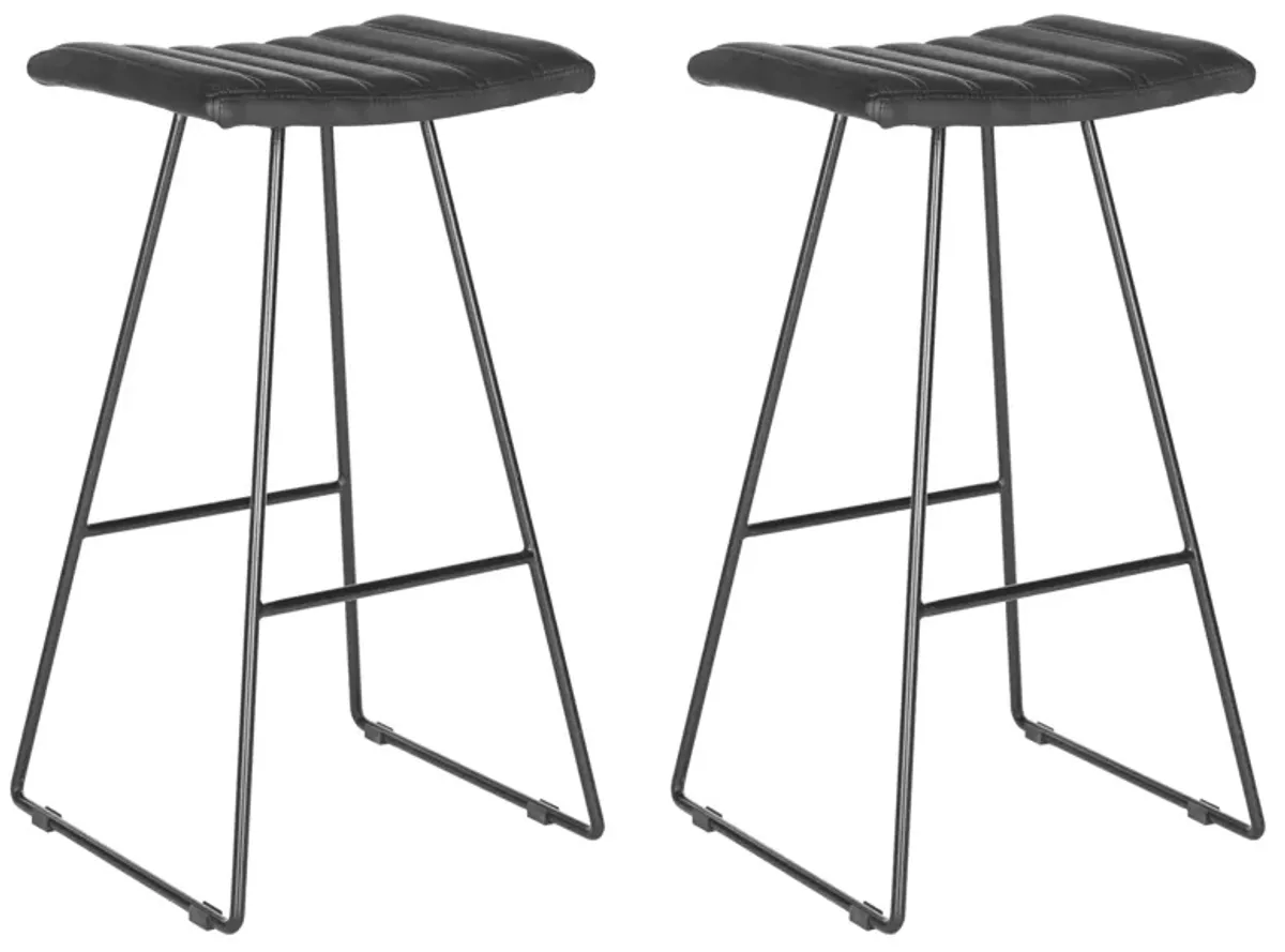 Roy Bar Stool - Set of 2 in Black by Safavieh