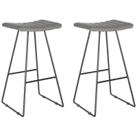 Roy Bar Stool - Set of 2 in Gray by Safavieh
